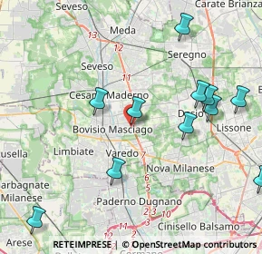 Mappa Via Podgora, 20813 Bovisio-Masciago MB, Italia (4.93667)