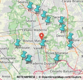 Mappa Via Podgora, 20813 Bovisio-Masciago MB, Italia (4.54286)