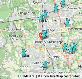 Mappa Via S. Michele del Carso, 20813 Bovisio-Masciago MB, Italia (2.2525)