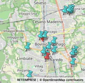 Mappa Via S. Michele del Carso, 20813 Bovisio-Masciago MB, Italia (2.22833)