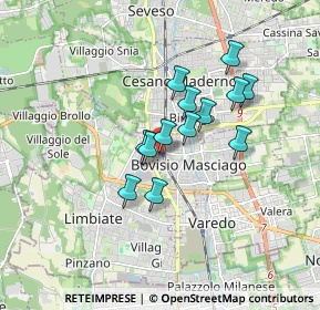 Mappa Via S. Michele del Carso, 20813 Bovisio-Masciago MB, Italia (1.27462)