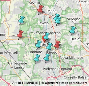 Mappa Via S. Michele del Carso, 20813 Bovisio-Masciago MB, Italia (3.375)