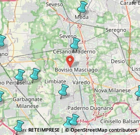 Mappa Via S. Michele del Carso, 20813 Bovisio-Masciago MB, Italia (7.574)