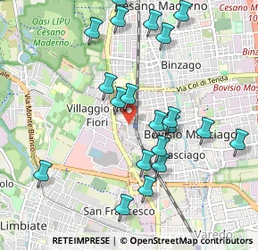 Mappa Via S. Michele del Carso, 20813 Bovisio-Masciago MB, Italia (1.032)
