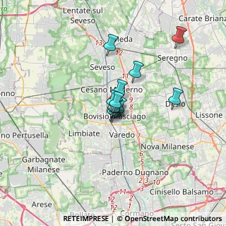 Mappa Piazza Oreste Biraghi, 20813 Bovisio-Masciago MB, Italia (1.85)