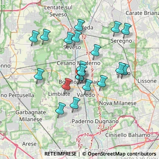 Mappa Via Camillo Benso Conte di Cavour, 20813 Bovisio-Masciago MB, Italia (3.422)
