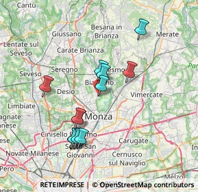 Mappa Via Piave, 20854 Vedano Al Lambro MB, Italia (6.75077)