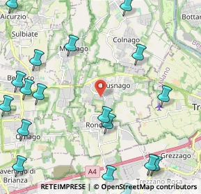 Mappa Via delle Robinie, 20874 Busnago MB, Italia (3.179)