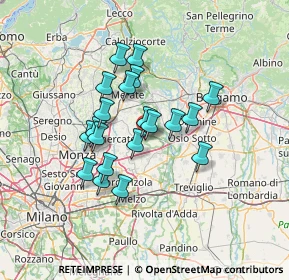 Mappa Via delle Robinie, 20874 Busnago MB, Italia (10.866)