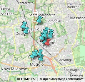 Mappa Via dei Mille, 20035 Lissone MB, Italia (1.125)