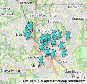 Mappa Via dei Mille, 20035 Lissone MB, Italia (1.2865)