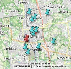 Mappa Via Tolmino, 20813 Bovisio-Masciago MB, Italia (1.52769)