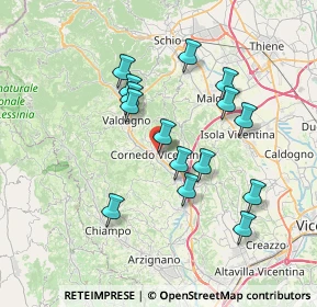 Mappa Via Giacomuni, 36073 Cornedo Vicentino VI, Italia (6.55333)