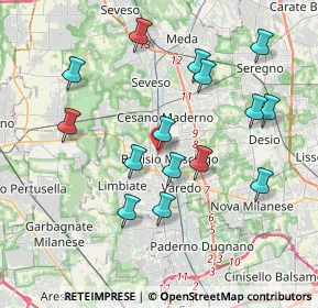 Mappa Via Zari, 20813 Bovisio-Masciago MB, Italia (3.82467)