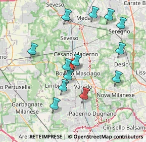 Mappa Via Zari, 20813 Bovisio-Masciago MB, Italia (3.95)