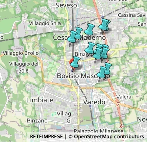 Mappa Via Zari, 20813 Bovisio-Masciago MB, Italia (1.47077)