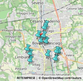 Mappa Via Zari, 20813 Bovisio-Masciago MB, Italia (1.37692)