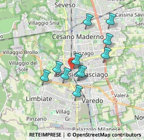 Mappa Via Zari, 20813 Bovisio-Masciago MB, Italia (1.44364)