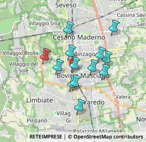 Mappa Via Zari, 20813 Bovisio-Masciago MB, Italia (1.37538)