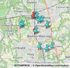 Mappa Via Zari, 20813 Bovisio-Masciago MB, Italia (1.55923)