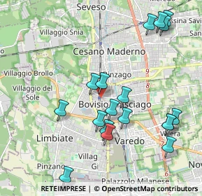 Mappa Via Zari, 20813 Bovisio-Masciago MB, Italia (2.17889)