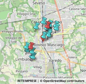 Mappa Via Zari, 20813 Bovisio-Masciago MB, Italia (1.2035)