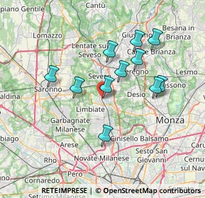 Mappa Via Zari, 20813 Bovisio-Masciago MB, Italia (6.33909)