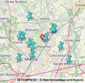 Mappa Via Montello, 20852 Villasanta MB, Italia (3.5675)