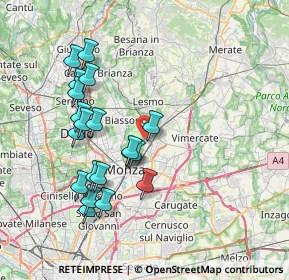 Mappa Via Montello, 20852 Villasanta MB, Italia (7.4155)