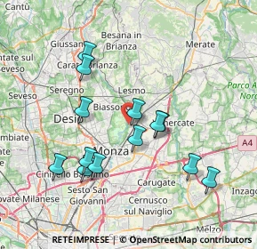 Mappa Via Montello, 20852 Villasanta MB, Italia (7.11846)