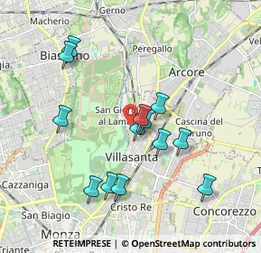 Mappa Via Montello, 20852 Villasanta MB, Italia (1.73462)