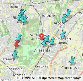Mappa Via Montello, 20852 Villasanta MB, Italia (2.31375)