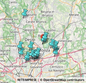 Mappa Via Rimembranze, 20854 Vedano al Lambro MB, Italia (6.465)