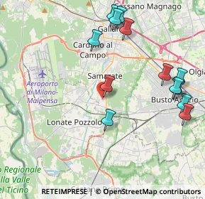 Mappa Via Contardo Ferrini, 21017 Samarate VA, Italia (4.63538)