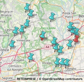 Mappa Via dei Gelsi, 20874 Busnago MB, Italia (9.3225)