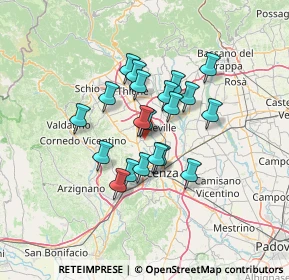 Mappa 36030 Vicenza VI, Italia (10.015)