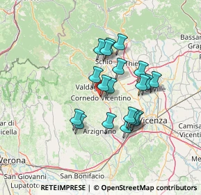 Mappa Via M. Pasubio, 36073 Cornedo vicentino VI, Italia (10.9985)