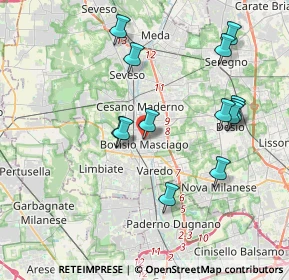 Mappa Via Marconi Guglielmo, 20813 Bovisio-Masciago MB, Italia (3.87154)