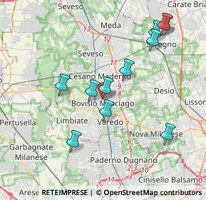 Mappa Via Marconi Guglielmo, 20813 Bovisio-Masciago MB, Italia (3.83636)