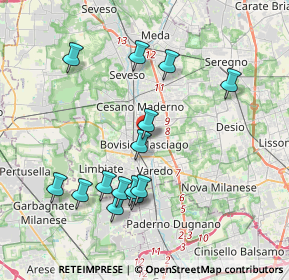 Mappa Via Marconi Guglielmo, 20813 Bovisio-Masciago MB, Italia (3.83714)