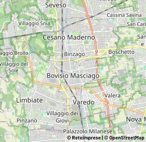 Mappa 20813 Bovisio Masciago MB, Italia (2.1505)