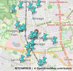 Mappa Via Marconi Guglielmo, 20813 Bovisio-Masciago MB, Italia (1.064)