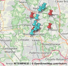 Mappa Via Guglielmo Marconi, 20813 Bovisio-Masciago MB, Italia (2.76833)