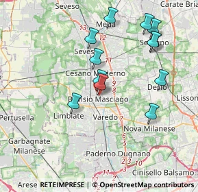 Mappa Via Guglielmo Marconi, 20813 Bovisio-Masciago MB, Italia (3.79417)