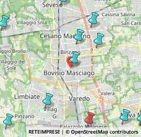 Mappa Via Padre Monti, 20813 Bovisio-Masciago MB, Italia (3.26615)
