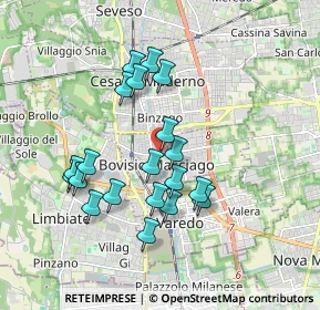 Mappa Via Guglielmo Marconi, 20813 Bovisio-Masciago MB, Italia (1.6455)