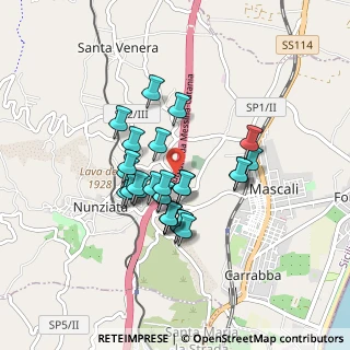 Mappa A18 Messina - Catania, 95016 Mascali CT, Italia (0.76296)