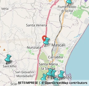 Mappa A18 Messina - Catania, 95016 Mascali CT, Italia (3.80636)