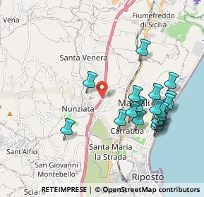 Mappa A18 Messina - Catania, 95016 Mascali CT, Italia (2.266)