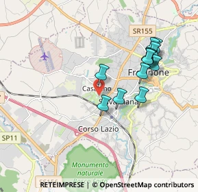 Mappa Viale Olimpia, 03100 Frosinone FR, Italia (1.865)